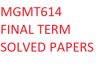 MGMT614 FINAL TERM SOLVED PAPERS